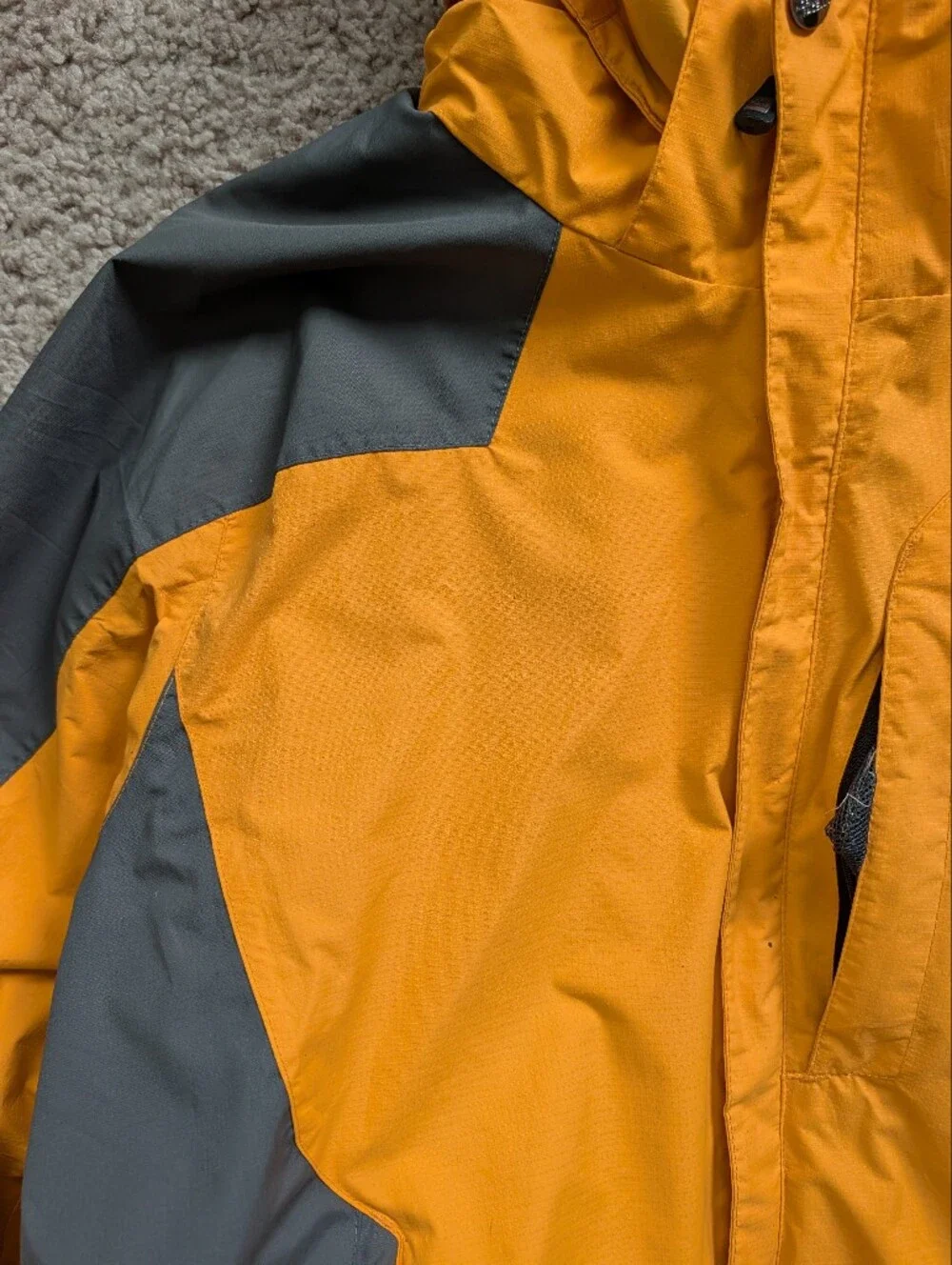 North Face Mens Yellow Gold Gray Vintage 90s Raintex NP10311 Gore-Tex Jacket L